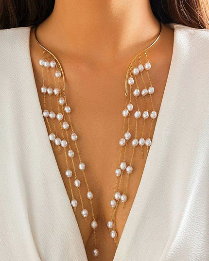 Vintage Gothic Star Crystal Necklace with Sequined Tassel Detail