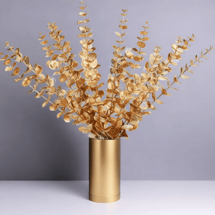 Glamorous Golden Leaf Display: Handcrafted Faux Greenery for Luxurious Home Styling and Celebratory Occasions