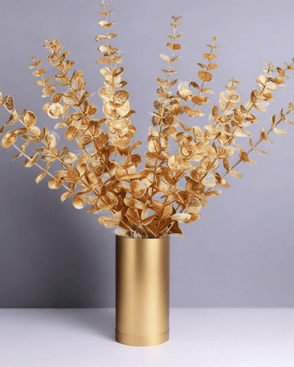 Glamorous Golden Leaf Display: Handcrafted Faux Greenery for Luxurious Home Styling and Celebratory Occasions