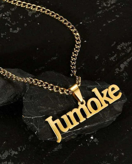Personalized Unisex Stainless Steel Name Necklace with Chunky Chain