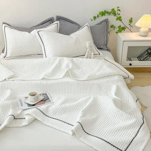 Elegant French-Style Summer Quilt Set with Bubble Yarn - Skin-Friendly