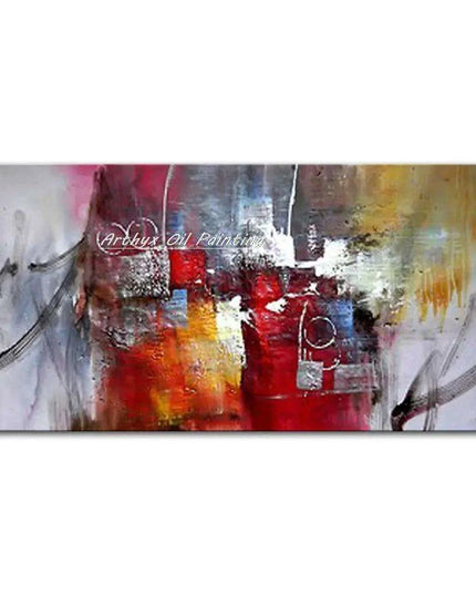 Hand-Painted Abstract Oil Canvas: Artistic Elegance for Chic Home Decor