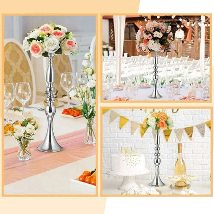 Luxurious 24-Piece Gold Metal Vase Stands - 20 Inches Tall for Exquisite Decoration