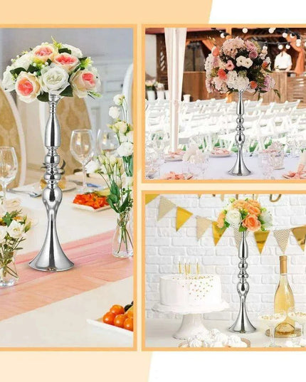 Luxurious 24-Piece Gold Metal Vase Stands - 20 Inches Tall for Exquisite Decoration