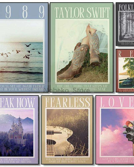 Taylor Swift Lyric Canvas Prints - Elegant Wall Art Inspired by Midnights, Lover, and Reputation Albums