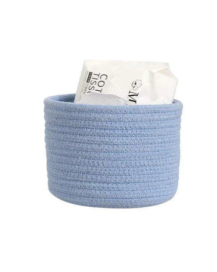 Stylish Handwoven Cotton Rope Basket for Home Organization and Storage