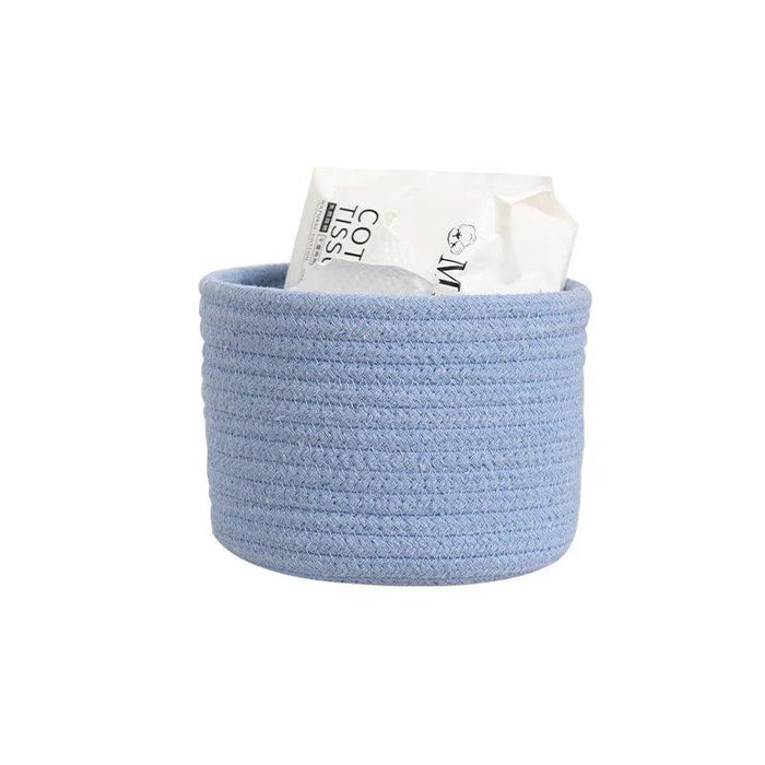 Stylish Handwoven Cotton Rope Basket for Home Organization and Storage