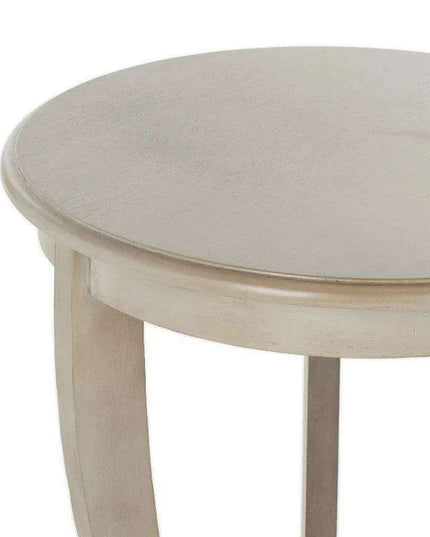 Elegant Grey Pine Tri-Leg Pedestal Side Table with Chic Round Coffee Table Flavor