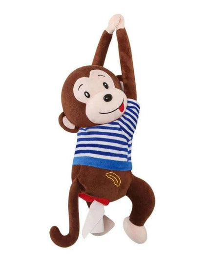 Monkey and Bunny Plush Tissue Box Cover - Ideal for Car and Home