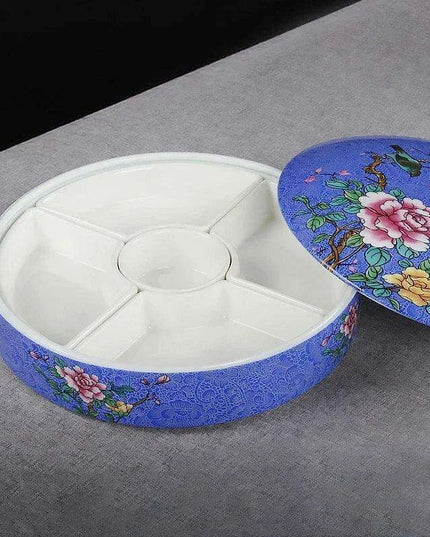 Elegant Five-Section Ceramic Serving Bowl for Gourmet Dining