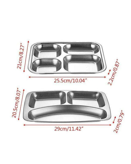 Multi-Compartment Stainless Steel Meal Tray - Eco-Friendly Dining Solution for All Ages