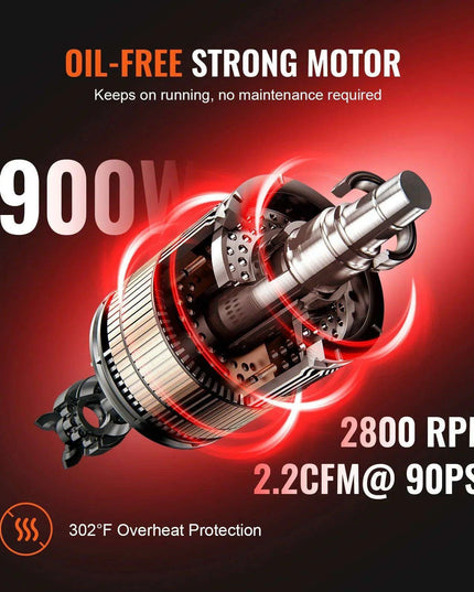 Whisper-Quiet Oil-Free Air Compressor Kit for Home and Automotive Use - Compact 9L, 18L, 24L, 35L Inflator