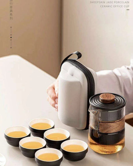 Travel-Friendly Ceramic Tea Brewing Set for Tea Aficionados