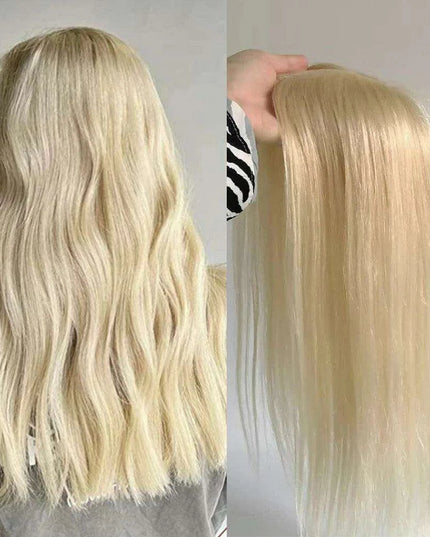 6x5 Inch Clip-In Real Hair Topper for Thinning Hair with Double Circle Base and 4 Secure Clips