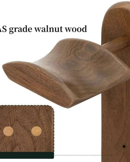 Elegant Walnut Gaming Controller Dock with Headphone Holder