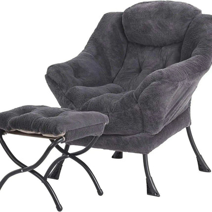 Elegant Lounge Chair Ensemble with Ottoman and Storage Compartment