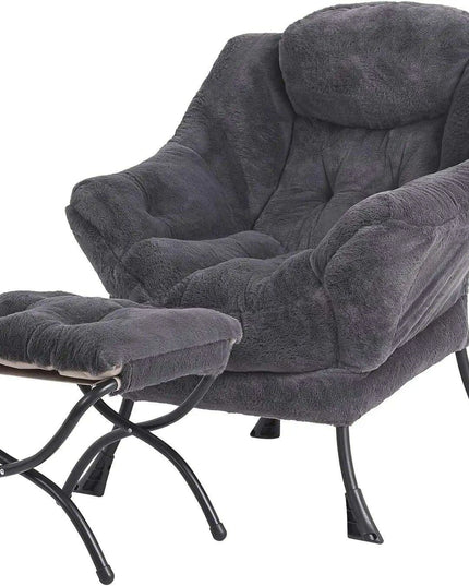 Elegant Lounge Chair Ensemble with Ottoman and Storage Compartment