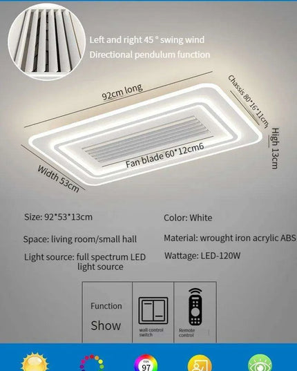 Sleek Bladeless Ceiling Fan with Integrated LED Lighting and Remote Control - Stylish Home Enhancement Solution