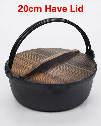 Traditional Japanese Cast Iron Sukiyaki Pot - Elevate Your Home Cooking Experience