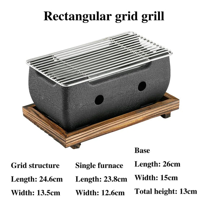 Japanese Style Charcoal Grill & Tea Maker - Portable Cooking Set with Korean BBQ Plate