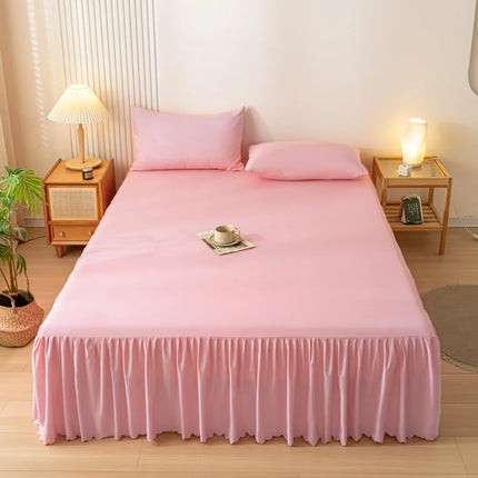 Soft Bed Skirt with Reactive Print - Breathable Mattress Cover, 12 Colors