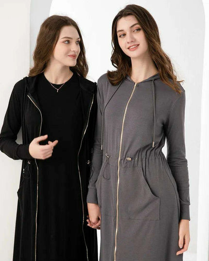 Elegant Summer Modal Dress with Gold Zipper and Comfortable Loose Fit