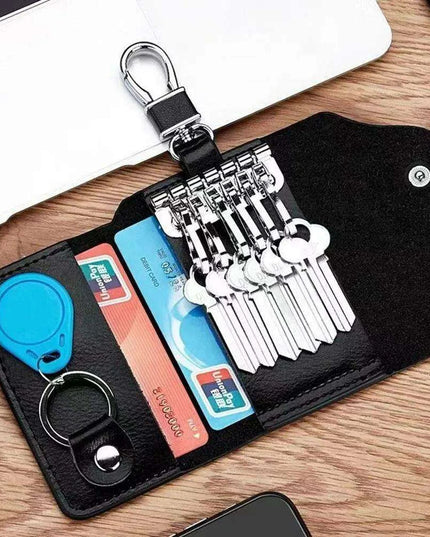 Sophisticated Leather Key Organizer and Wallet Combo