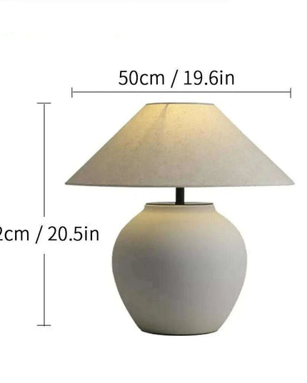 Chic Wabi Sabi Ceramic Table Lamp - Customizable Brightness & Color for Elegant Spaces