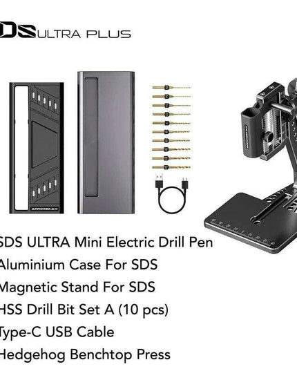Ultimate Electric Mini Drill and Benchtop Press Set for Precision Crafting - ARROWMAX SDS Ultra Pro