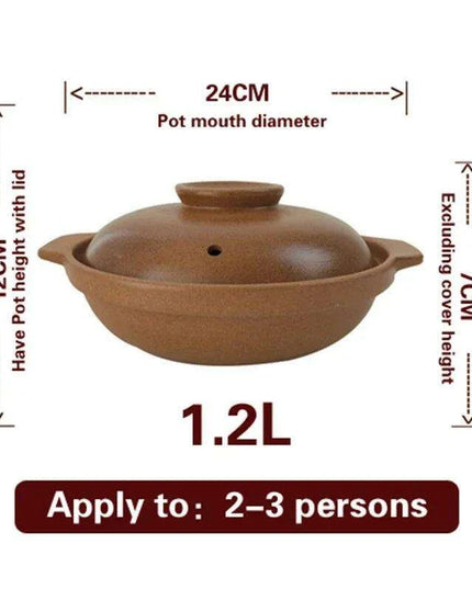 Traditional Unglazed Chinese Clay Casserole - Authentic Stew Pot for Gas Stove Cooking
