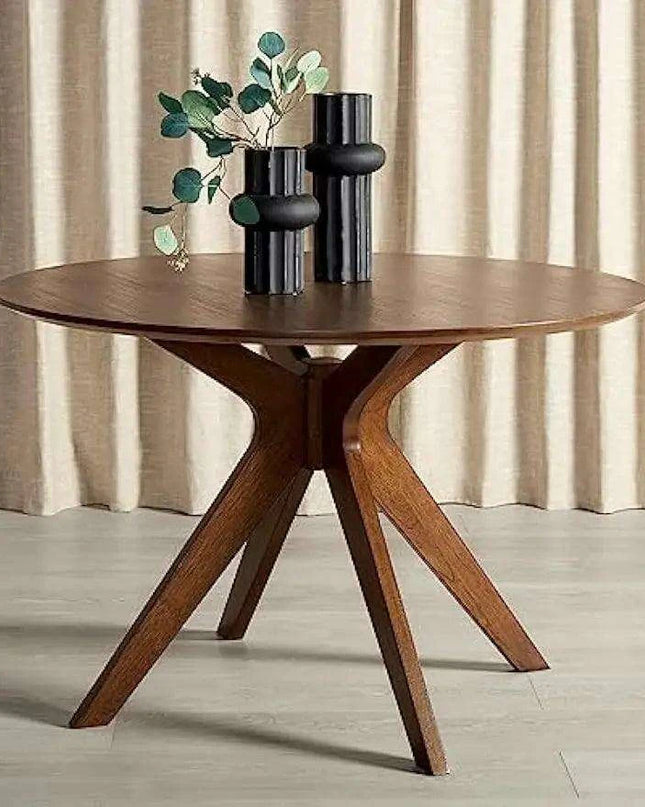 Chic Walnut Round Dining Table from SAFAVIEH Home Couture Collection