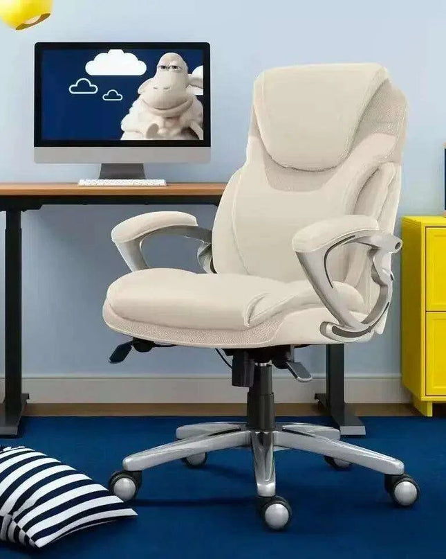 Executive Leather Office Chair with Advanced Ergonomic Support and 360° Rotation