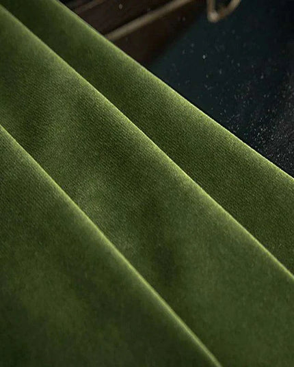 Vintage Green Luxe Blackout Drapes with Elegant Pleat Design