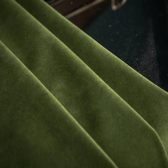 Vintage Green Luxe Blackout Drapes with Elegant Pleat Design