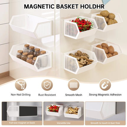 Wochuangsi Magnetic Kitchen Storage Rack - No Drilling, Gap Hanging Ba