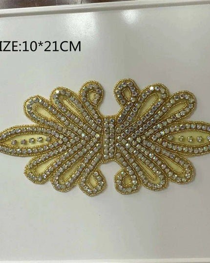 Glimmering Silver Rhinestone Floral Applique: Elegant Fashion Upgrade Accessory