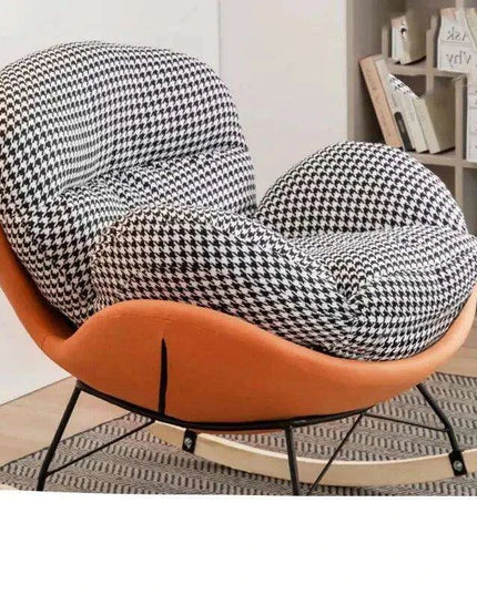 Plush Velvet Nordic Rocking Chair - Elegant Lounge Seating for Ultimate Relaxation