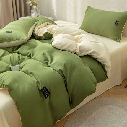 Minimalist Japanese-Inspired Duvet Cover Set with 2 Pillowcases - Luxurious & Cozy Bedding Experience