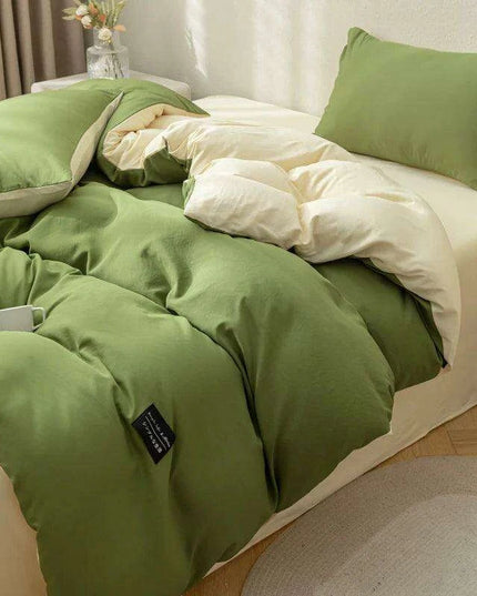 Minimalist Japanese-Inspired Duvet Cover Set with 2 Pillowcases - Luxurious & Cozy Bedding Experience