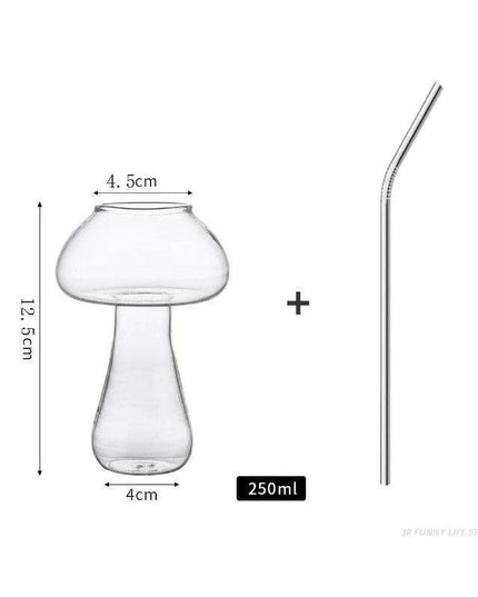 Whimsical Mushroom-Themed Cocktail Glass Set with Straw: Elevate Your Drink Experience