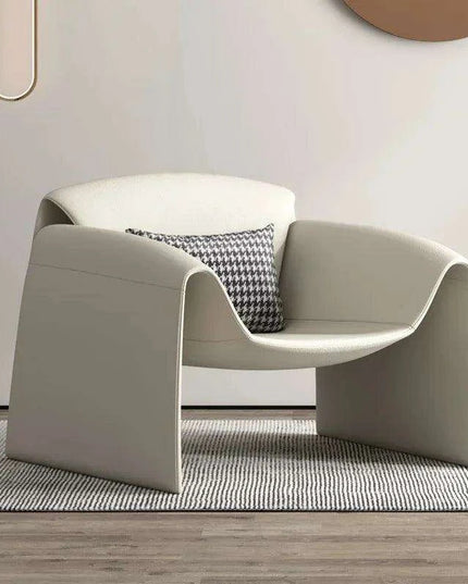 Nordic Elegance: Space-Efficient Leather Armchair for Contemporary Homes