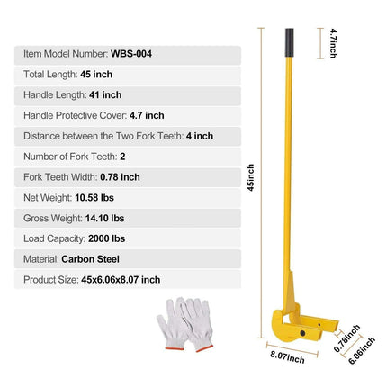 Heavy-Duty 41-Inch Carbon Steel Pallet Pry Bar Tool for Efficient Woodworking