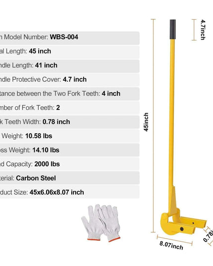 Heavy-Duty 41-Inch Carbon Steel Pallet Pry Bar Tool for Efficient Woodworking
