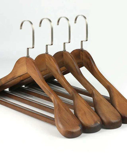 Elegant Solid Wood Suit Hangers - Premium Closet Storage Solution