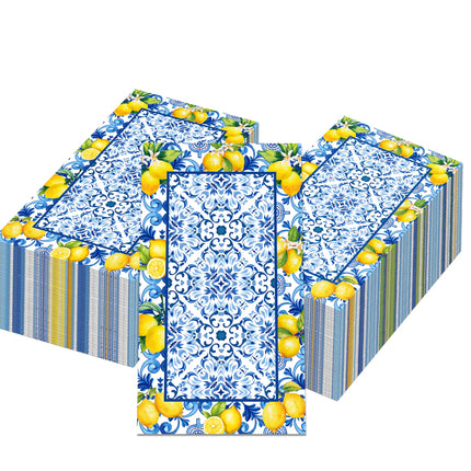 Blue & White Porcelain Lemon Napkins | Decorative Paper Napkins