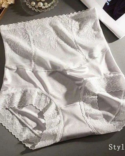 Vintage Charm High-Waisted Antibacterial Women's Briefs with Satin Touch and Bow Detail