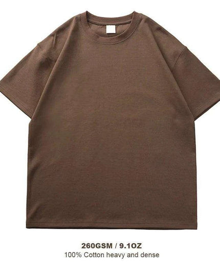 Men's Premium Heavyweight Cotton Oversized Summer T-Shirt - Short Sleeve O-Neck