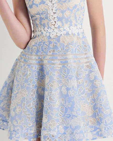 Sleeveless Lace Mini Dress with Hollow Out Embroidery for Women's Summer Events 2024