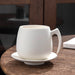 Vintage Elegance Ceramic Office Mug with Innovative Cup Holder Design