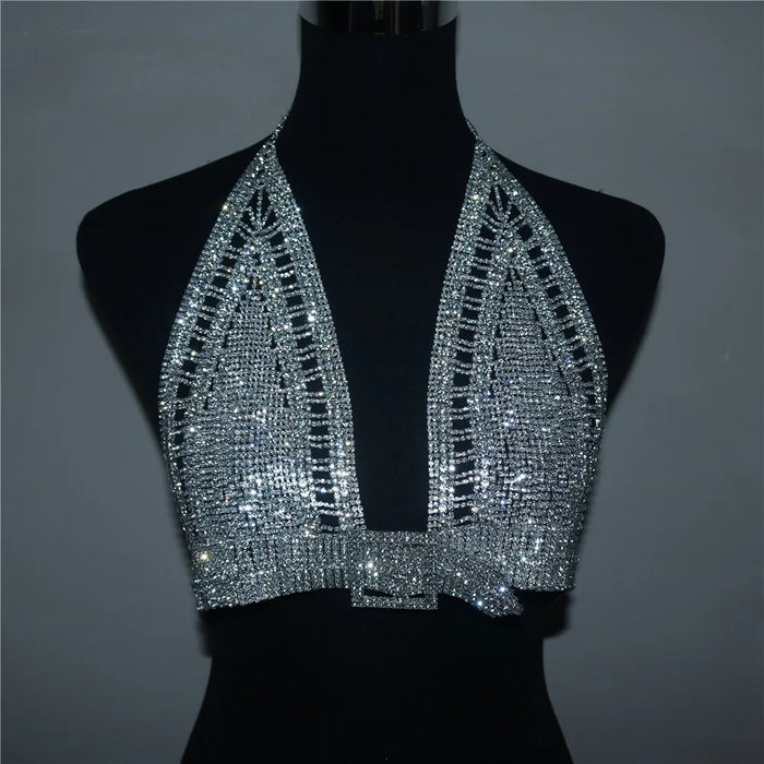 Glamorous Crystal Chest Chain with Tassel Detail: Elevate Your Fashion Game